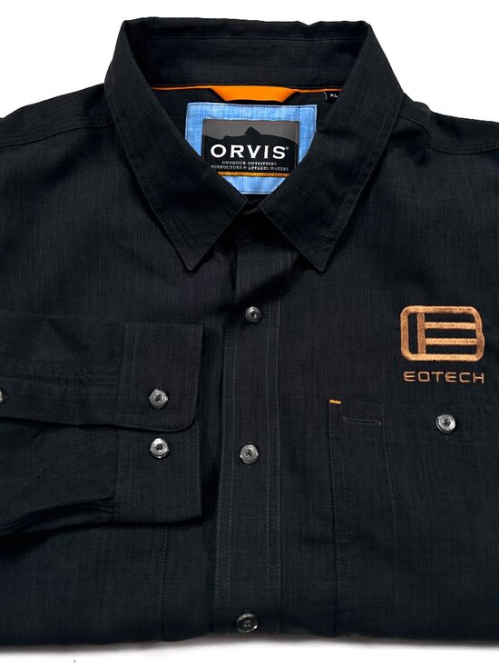 Orvis Other - Orvis Tech Chambray Shirt XL Active Fit Black Gray EOTECH 2nd Amendment 2A